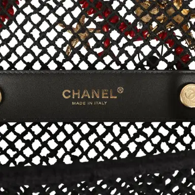 Chanel Chanel Small Coco Beach Macrame Charms Flap Bag Black Mesh Gold Hardware | Thumbnail 11