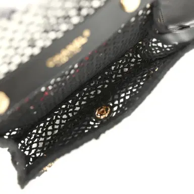 Chanel Chanel Small Coco Beach Macrame Charms Flap Bag Black Mesh Gold Hardware | Thumbnail 12