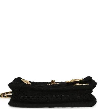 Chanel Chanel Small Coco Beach Macrame Charms Flap Bag Black Mesh Gold Hardware | Thumbnail 9