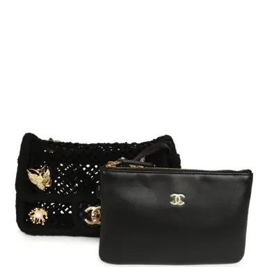 Chanel Chanel Small Coco Beach Macrame Charms Flap Bag Black Mesh Gold Hardware | Thumbnail 10