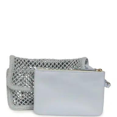Chanel Chanel Small Coco Beach Macrame Flap Bag Light Blue Mesh Gold Hardware | Thumbnail 8