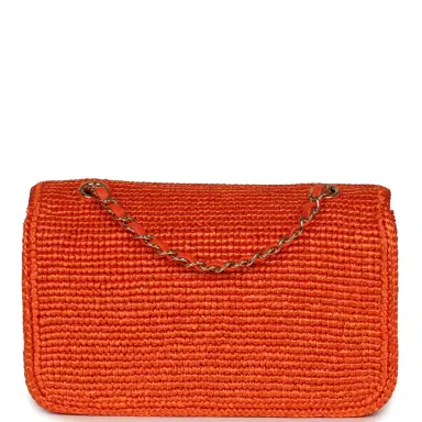 Chanel Chanel Small Coco Beach Small Flap Bag Orange Braided Raffia Gold Hardware | Thumbnail 4 Chanel Chanel Small Coco Beach Small Flap Bag Orange Braided Raffia Gold Hardware | Thumbnail 4