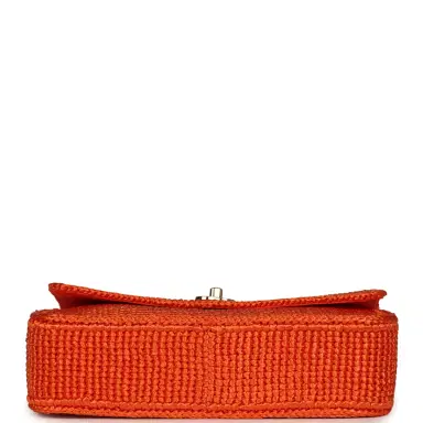 Chanel Chanel Small Coco Beach Small Flap Bag Orange Braided Raffia Gold Hardware | Thumbnail 6 Chanel Chanel Small Coco Beach Small Flap Bag Orange Braided Raffia Gold Hardware | Thumbnail 6