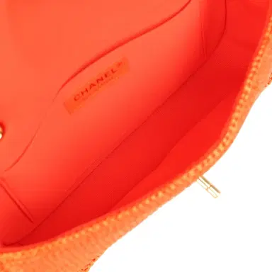Chanel Chanel Small Coco Beach Small Flap Bag Orange Braided Raffia Gold Hardware | Thumbnail 8 Chanel Chanel Small Coco Beach Small Flap Bag Orange Braided Raffia Gold Hardware | Thumbnail 8