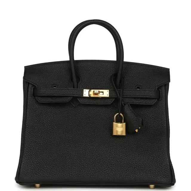 hermes Hermes Birkin 25 Black Togo Gold Hardware
