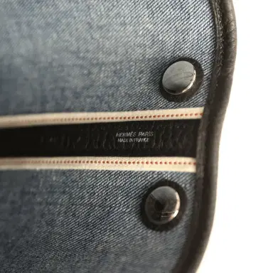 HERMÈS Hermes Garden Party Neo 23 Denim Moyen and Black Negonda Palladium Hardware | Thumbnail 8 HERMÈS Hermes Garden Party Neo 23 Denim Moyen and Black Negonda Palladium Hardware | Thumbnail 8