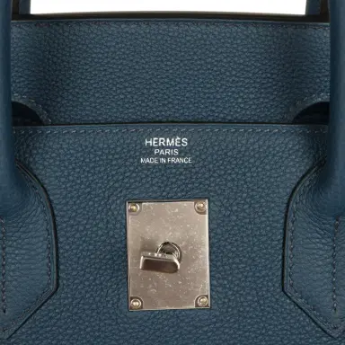 HERMÈS Hermes HAC Birkin 40 Bleu De Prusse Togo and Bleu Thalassa Militaire Canvas Palladium Hardware | Thumbnail 7 HERMÈS Hermes HAC Birkin 40 Bleu De Prusse Togo and Bleu Thalassa Militaire Canvas Palladium Hardware | Thumbnail 7