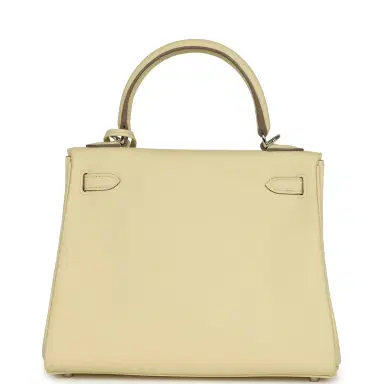 HERMÈS Hermes Kelly Retourne 25 Jaune Milton Swift Palladium Hardware | Thumbnail 4
