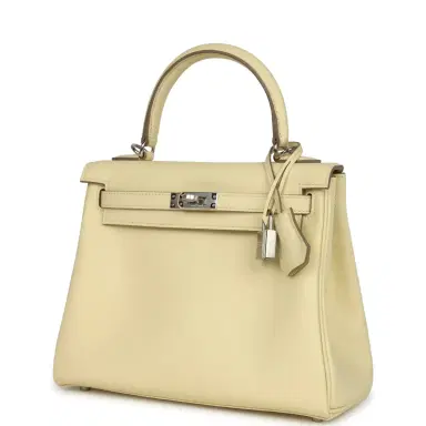 HERMÈS Hermes Kelly Retourne 25 Jaune Milton Swift Palladium Hardware | Thumbnail 5