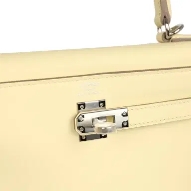 HERMÈS Hermes Kelly Retourne 25 Jaune Milton Swift Palladium Hardware | Thumbnail 7