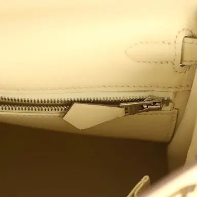 HERMÈS Hermes Kelly Retourne 25 Jaune Milton Swift Palladium Hardware | Thumbnail 9