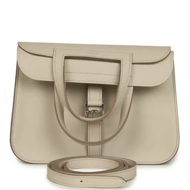 HERMÈS Hermes Mini Halzan Craie Swift Palladium Hardware