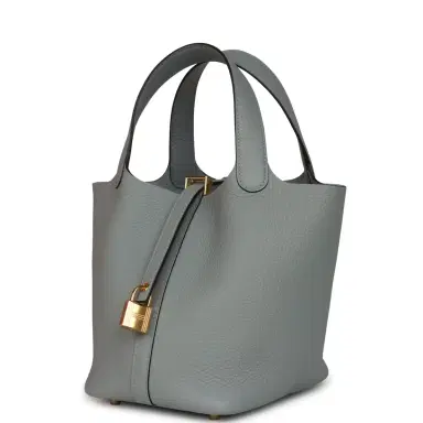 HERMÈS Hermes Picotin Lock 18 Gris Pantin Clemence Gold Hardware | Thumbnail 5 HERMÈS Hermes Picotin Lock 18 Gris Pantin Clemence Gold Hardware | Thumbnail 5