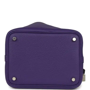 HERMÈS Hermes Picotin Lock 18 Purple Clemence Palladium Hardware | Thumbnail 6 HERMÈS Hermes Picotin Lock 18 Purple Clemence Palladium Hardware | Thumbnail 6