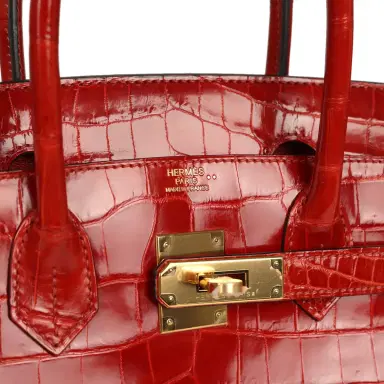 HERMÈS Pre-owned Hermes Birkin 30 Braise Shiny Niloticus Crocodile Gold Hardware | Thumbnail 7 HERMÈS Pre-owned Hermes Birkin 30 Braise Shiny Niloticus Crocodile Gold Hardware | Thumbnail 7