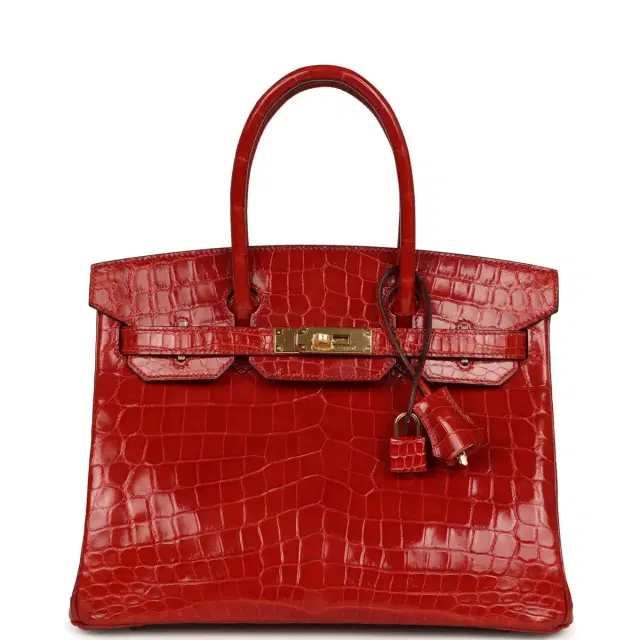 hermes Pre-owned Hermes Birkin 30 Braise Shiny Niloticus Crocodile Gold Hardware
