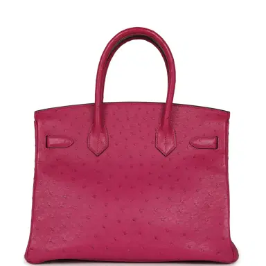 HERMÈS Pre-owned Hermes Birkin 30 Rose Poupre Ostrich Palladium Hardware | Thumbnail 4 HERMÈS Pre-owned Hermes Birkin 30 Rose Poupre Ostrich Palladium Hardware | Thumbnail 4