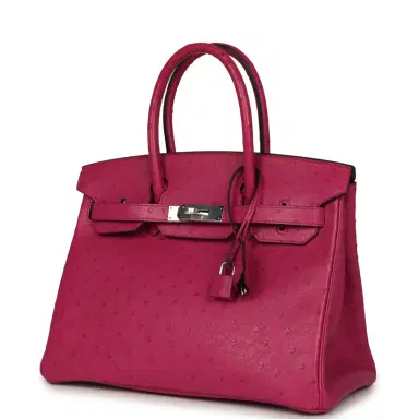 HERMÈS Pre-owned Hermes Birkin 30 Rose Poupre Ostrich Palladium Hardware | Thumbnail 5 HERMÈS Pre-owned Hermes Birkin 30 Rose Poupre Ostrich Palladium Hardware | Thumbnail 5