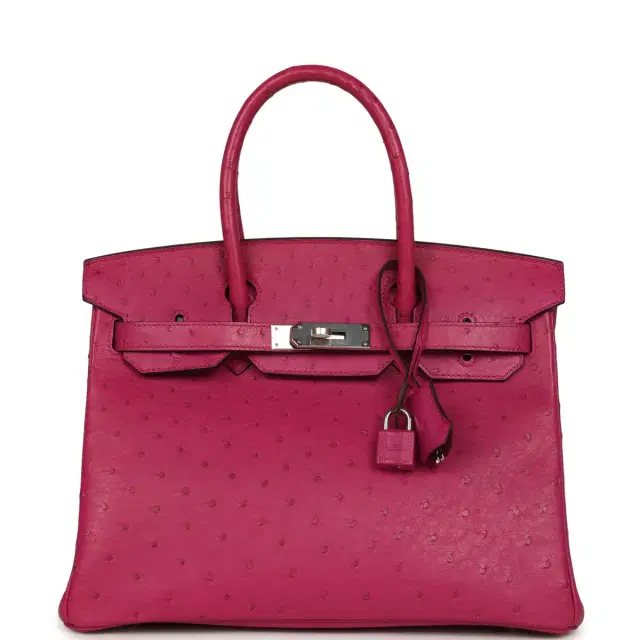 hermes Pre-owned Hermes Birkin 30 Rose Poupre Ostrich Palladium Hardware