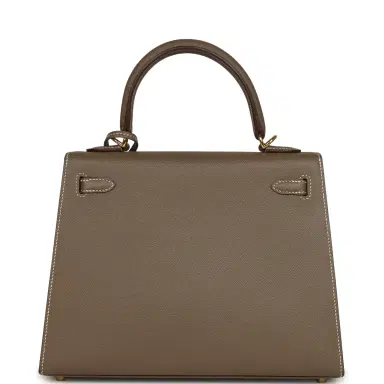 HERMÈS Pre-owned Hermes Kelly Sellier 25 Etoupe Epsom Gold Hardware | Thumbnail 4