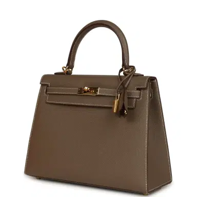 HERMÈS Pre-owned Hermes Kelly Sellier 25 Etoupe Epsom Gold Hardware | Thumbnail 5