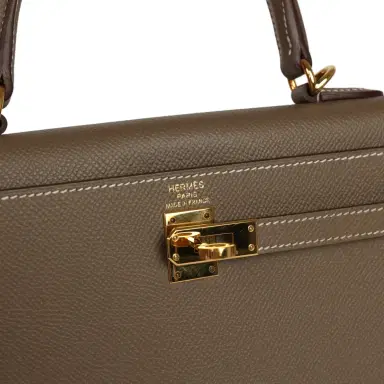 HERMÈS Pre-owned Hermes Kelly Sellier 25 Etoupe Epsom Gold Hardware | Thumbnail 7