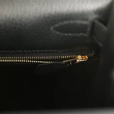 HERMÈS Pre-owned Hermes Special Order (HSS) Kelly Sellier 28 Black Chevre Mysore Permabrass Hardware | Thumbnail 9 HERMÈS Pre-owned Hermes Special Order (HSS) Kelly Sellier 28 Black Chevre Mysore Permabrass Hardware | Thumbnail 9