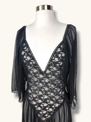 Jen Wonders Studio Sheer Black Dress | Thumbnail 4