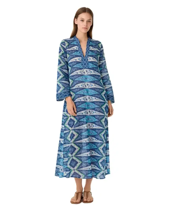 Emporio Sirenuse Jenna Caftan in Kites Print