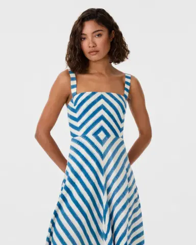 Emporio Sirenuse Margherita Dress in Ikat Stripes | Thumbnail 4 Emporio Sirenuse Margherita Dress in Ikat Stripes | Thumbnail 4