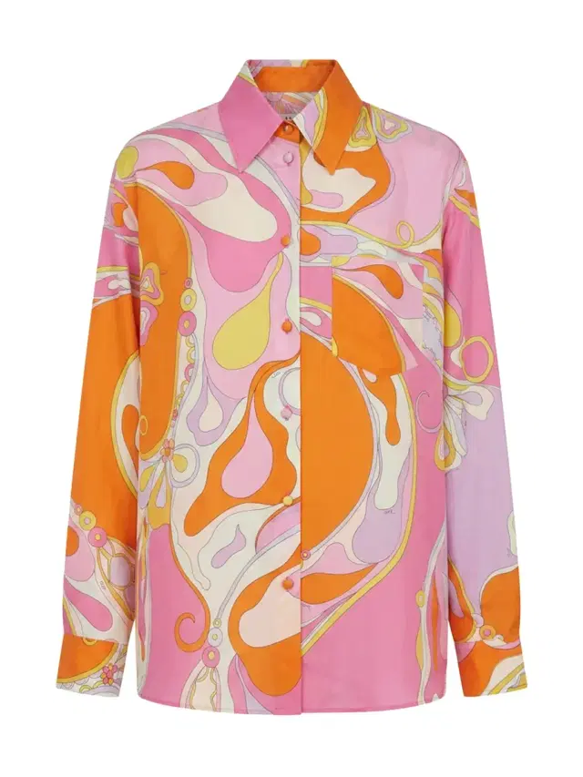PUCCI Orchidee Print Cotton Shirt
