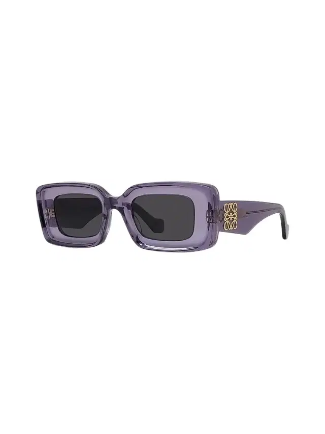 LOEWE Women's Chunky Anagram Rectangle Sunglasses - Violet Smoke