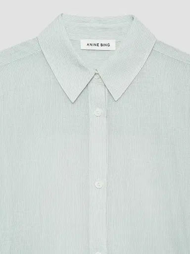 Anine Bing Women's Plaza Striped Cotton Shirt - Size XS | Thumbnail 5