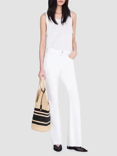 Anine Bing Women's Wyatt Raw-Edge-Hem Jeans | Thumbnail 2 Anine Bing Women's Wyatt Raw-Edge-Hem Jeans | Thumbnail 2