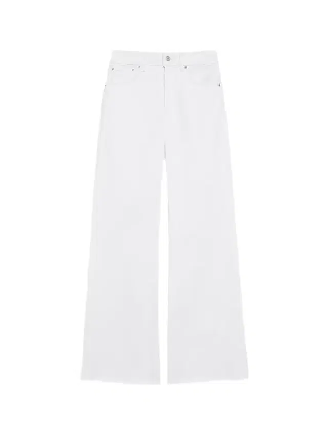 ANINE BING Women's Wyatt Raw-Edge-Hem Jeans - White