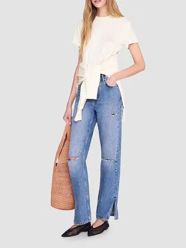 Anine Bing Women's Shelley Logo Cotton T-Shirt | Thumbnail 2