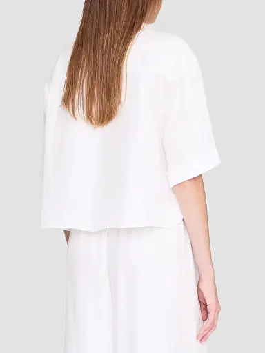 Anine Bing Women's Edith Linen-Blend Crop Shirt | Thumbnail 3 Anine Bing Women's Edith Linen-Blend Crop Shirt | Thumbnail 3