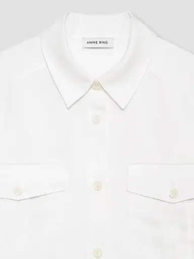 Anine Bing Women's Edith Linen-Blend Crop Shirt | Thumbnail 5 Anine Bing Women's Edith Linen-Blend Crop Shirt | Thumbnail 5