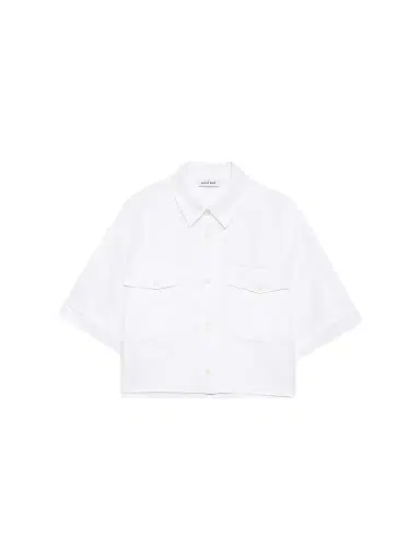 Anine Bing Women's Edith Linen-Blend Crop Shirt | Thumbnail 1 Anine Bing Women's Edith Linen-Blend Crop Shirt | Thumbnail 1