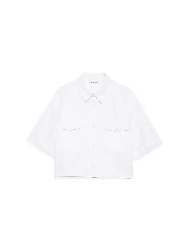 ANINE BING Women's Edith Linen-Blend Crop Shirt -