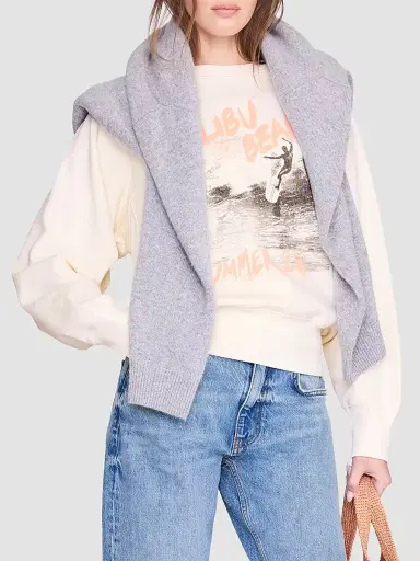 Anine Bing Women's Harry Shrunken Graphic Cotton Sweatshirt - Ecru - Size XS | Thumbnail 4 Anine Bing Women's Harry Shrunken Graphic Cotton Sweatshirt - Ecru - Size XS | Thumbnail 4
