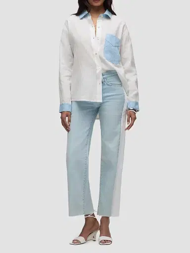Hudson Jeans Women's Rosie Spliced Wide-Leg Ankle Jeans - Ice Out - Size 32 | Thumbnail 2 Hudson Jeans Women's Rosie Spliced Wide-Leg Ankle Jeans - Ice Out - Size 32 | Thumbnail 2