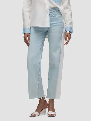 Hudson Jeans Women's Rosie Spliced Wide-Leg Ankle Jeans - Ice Out - Size 32 | Thumbnail 4 Hudson Jeans Women's Rosie Spliced Wide-Leg Ankle Jeans - Ice Out - Size 32 | Thumbnail 4