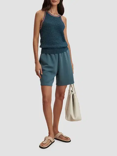 Varley Women's Aberg Knit Cotton Halter Top - Heron Blue - Size Small | Thumbnail 2 Varley Women's Aberg Knit Cotton Halter Top - Heron Blue - Size Small | Thumbnail 2