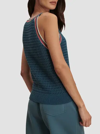 Varley Women's Aberg Knit Cotton Halter Top - Heron Blue - Size Small | Thumbnail 4 Varley Women's Aberg Knit Cotton Halter Top - Heron Blue - Size Small | Thumbnail 4