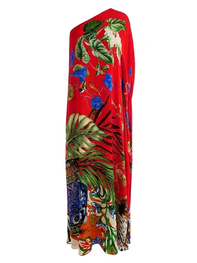 Alice + Olivia Women's Linn Floral One-Shoulder Maxi Dress - Riviera Chili Pepper - Size 2 | Thumbnail 1 Alice + Olivia Women's Linn Floral One-Shoulder Maxi Dress - Riviera Chili Pepper - Size 2 | Thumbnail 1
