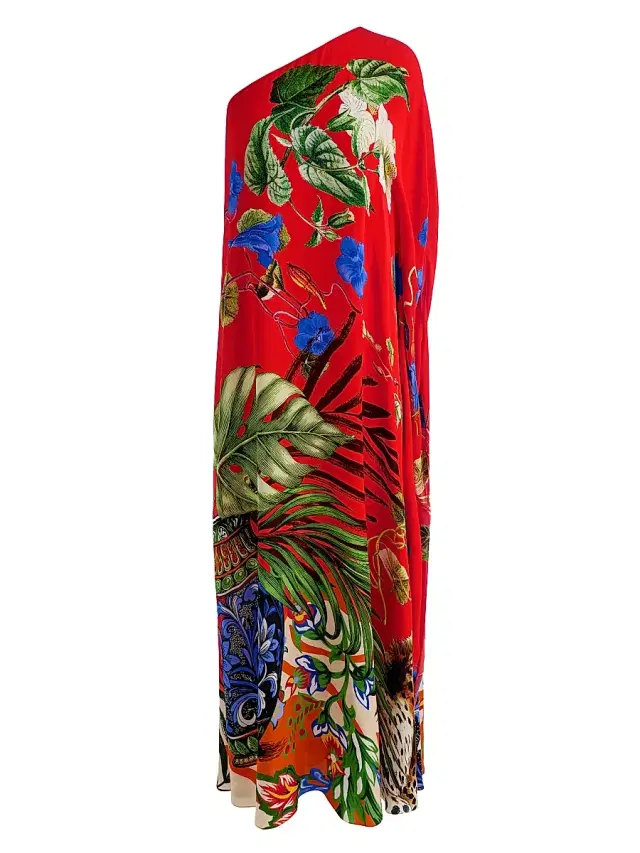 Women's Linn Floral One-Shoulder Maxi Dress - Riviera Chili Pepper
