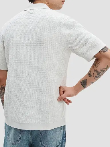 rag & bone Men's Harvey Knit Camp Shirt - Chalk - Size XXL | Thumbnail 4
