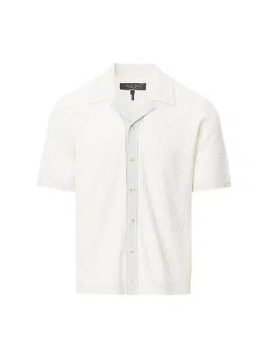 rag & bone Men's Harvey Knit Camp Shirt - Chalk - Size XXL | Thumbnail 1