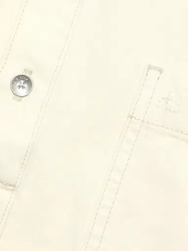 rag & bone Men's Denim Long-Sleeve Polo Shirt - Ecru | Thumbnail 7